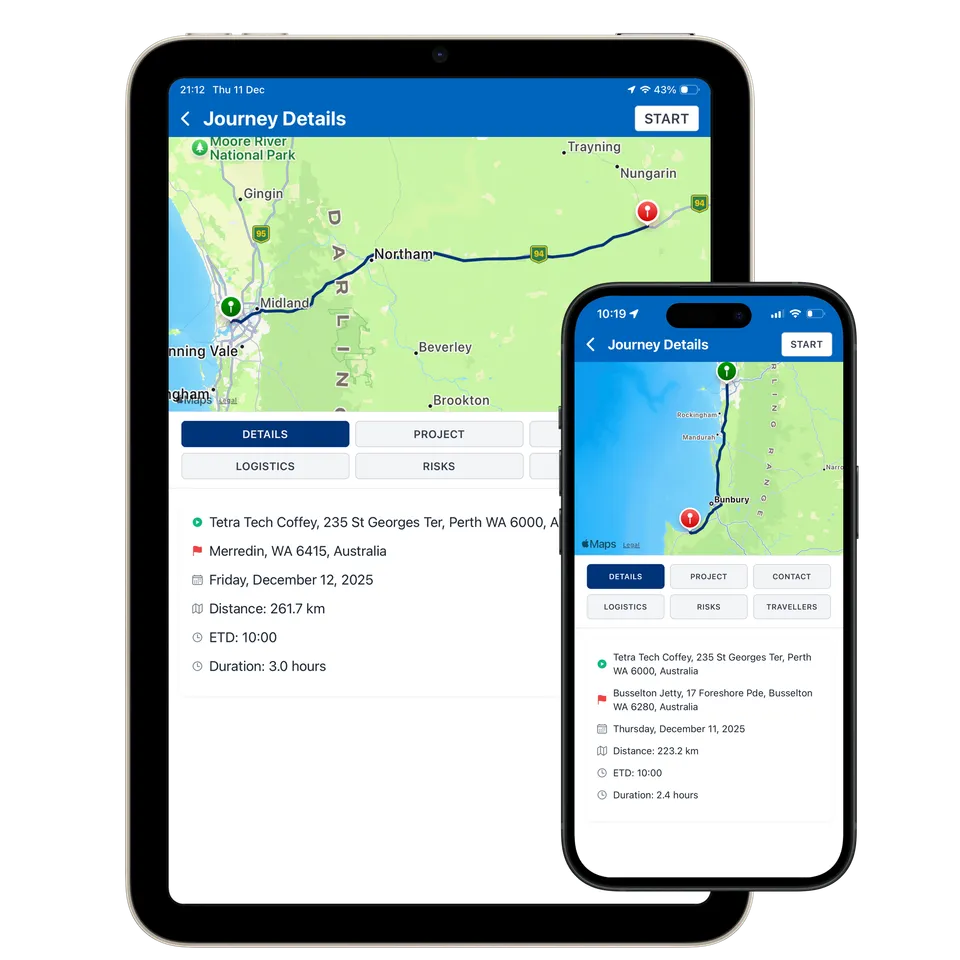 TetraSense map and route visibility for distributed field teams